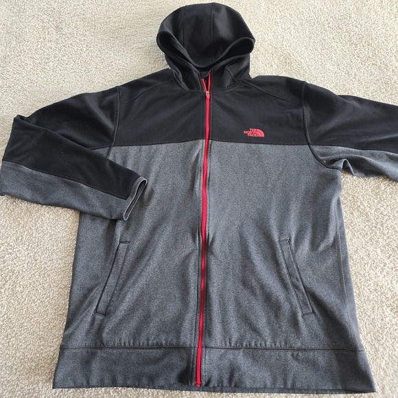 The North Face Other - North Face Men's Full-zip Fleece Hoodie Jacket Black/gray Colorblock Size L